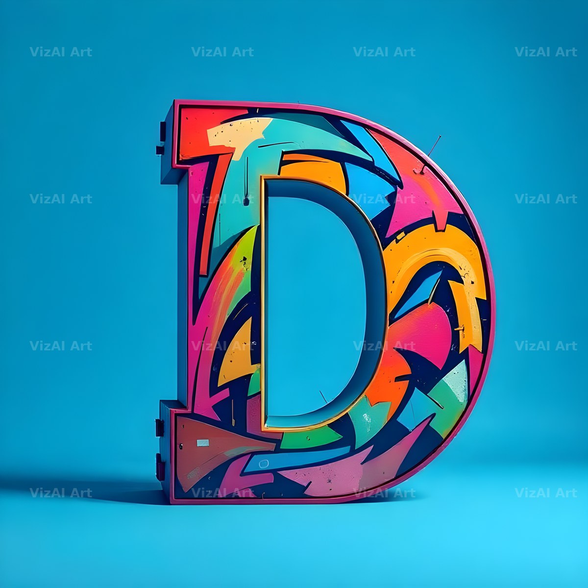 Street Graffiti Tag alphabet letter D
