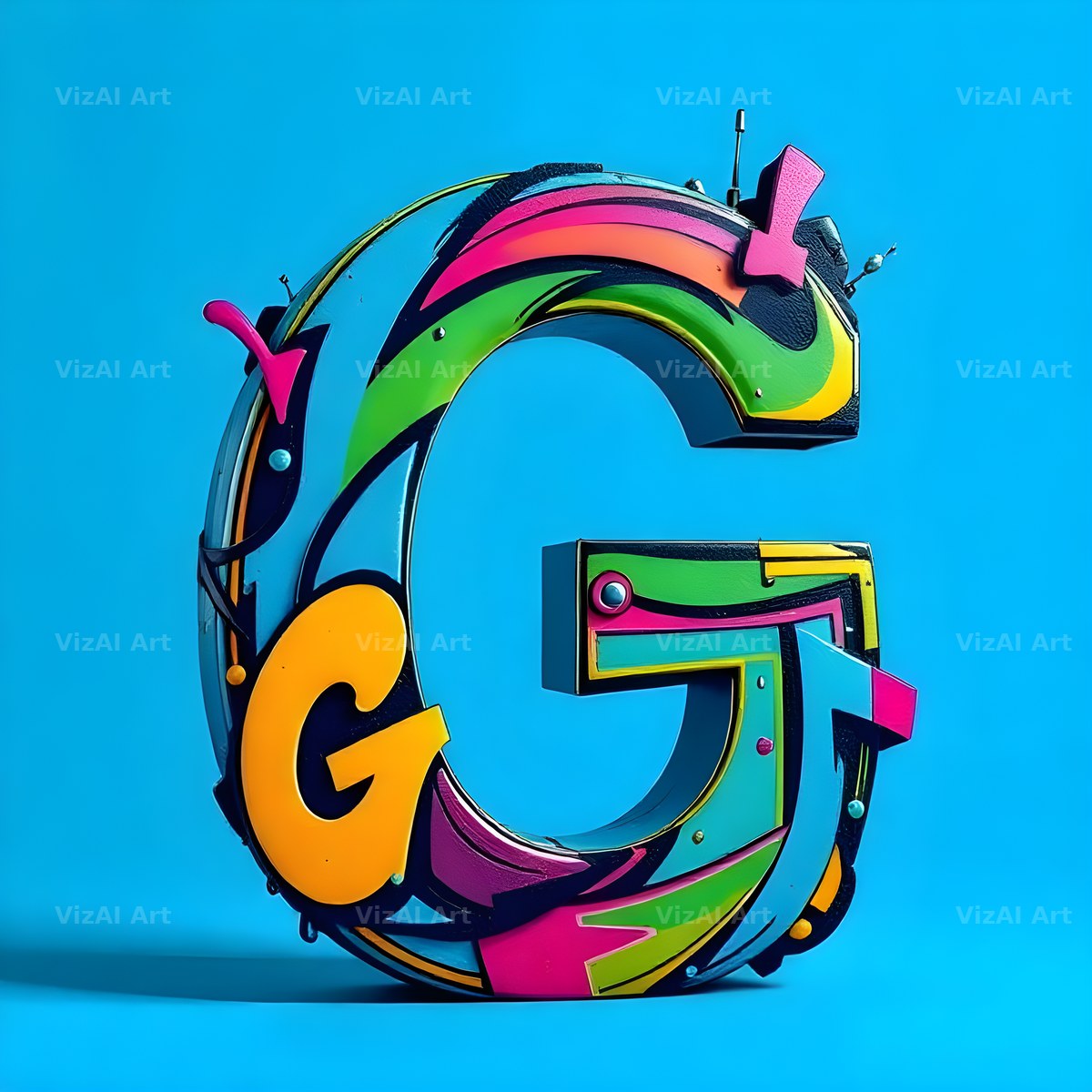 Street Graffiti Tag alphabet letter G