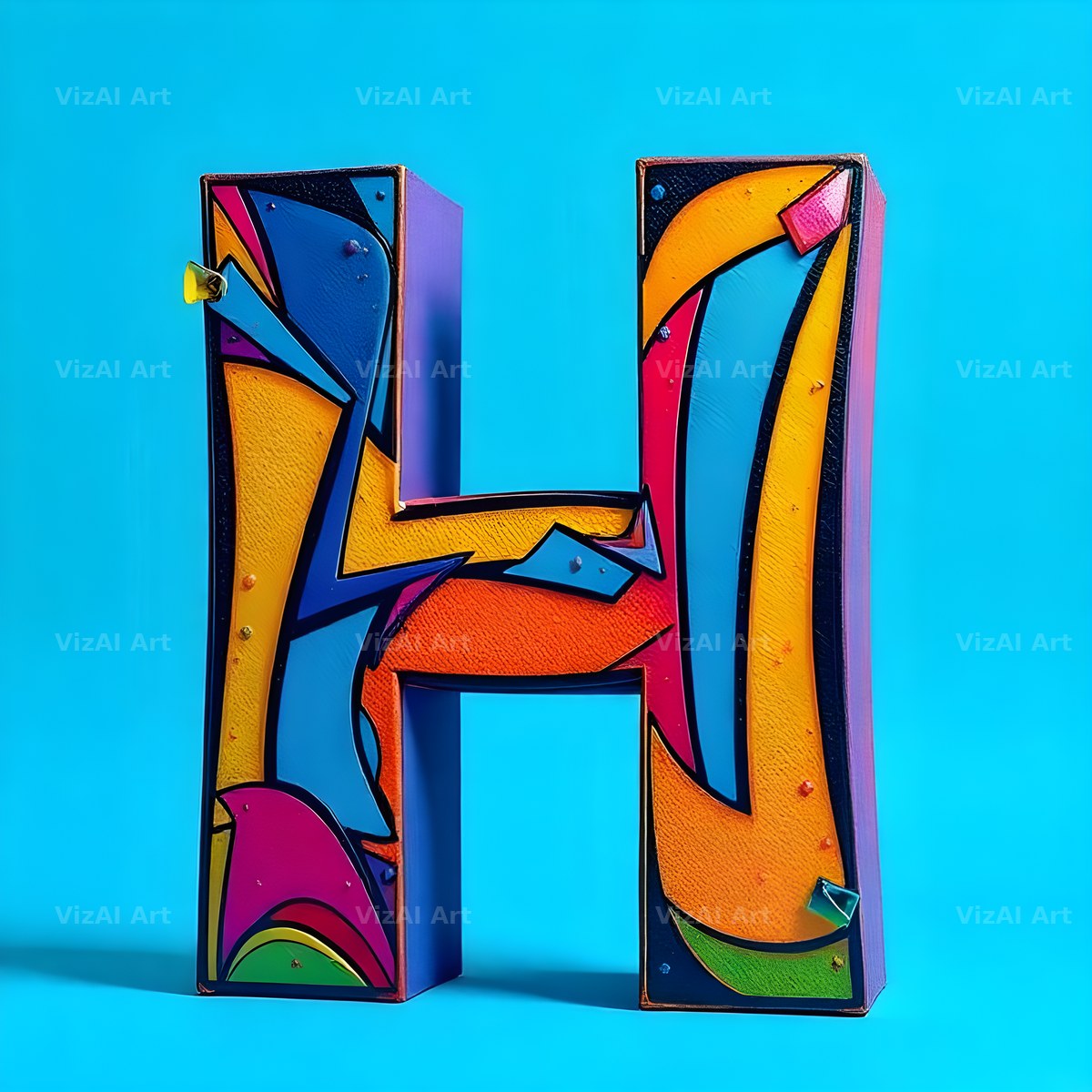 Street Graffiti Tag alphabet letter H