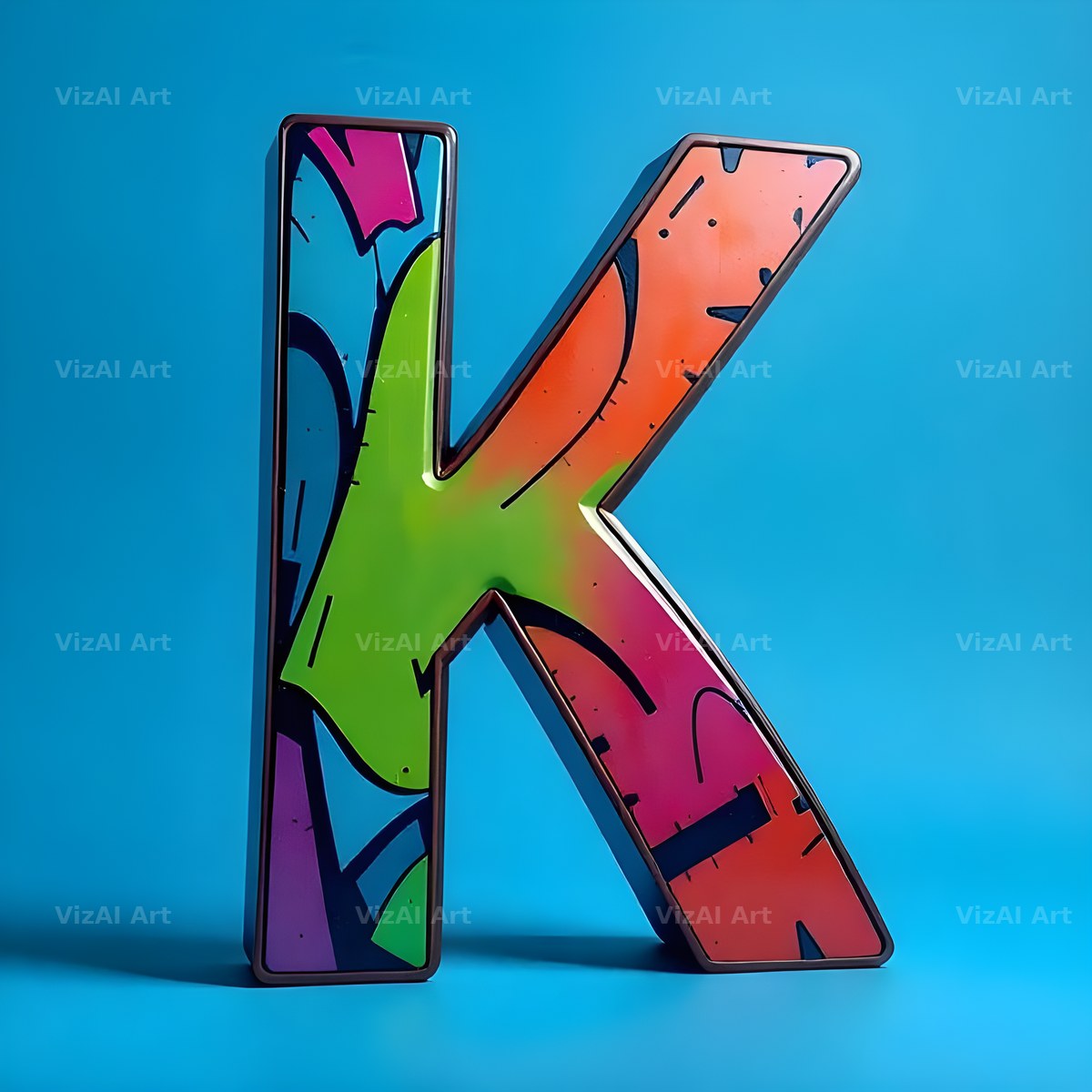Street Graffiti Tag alphabet letter K