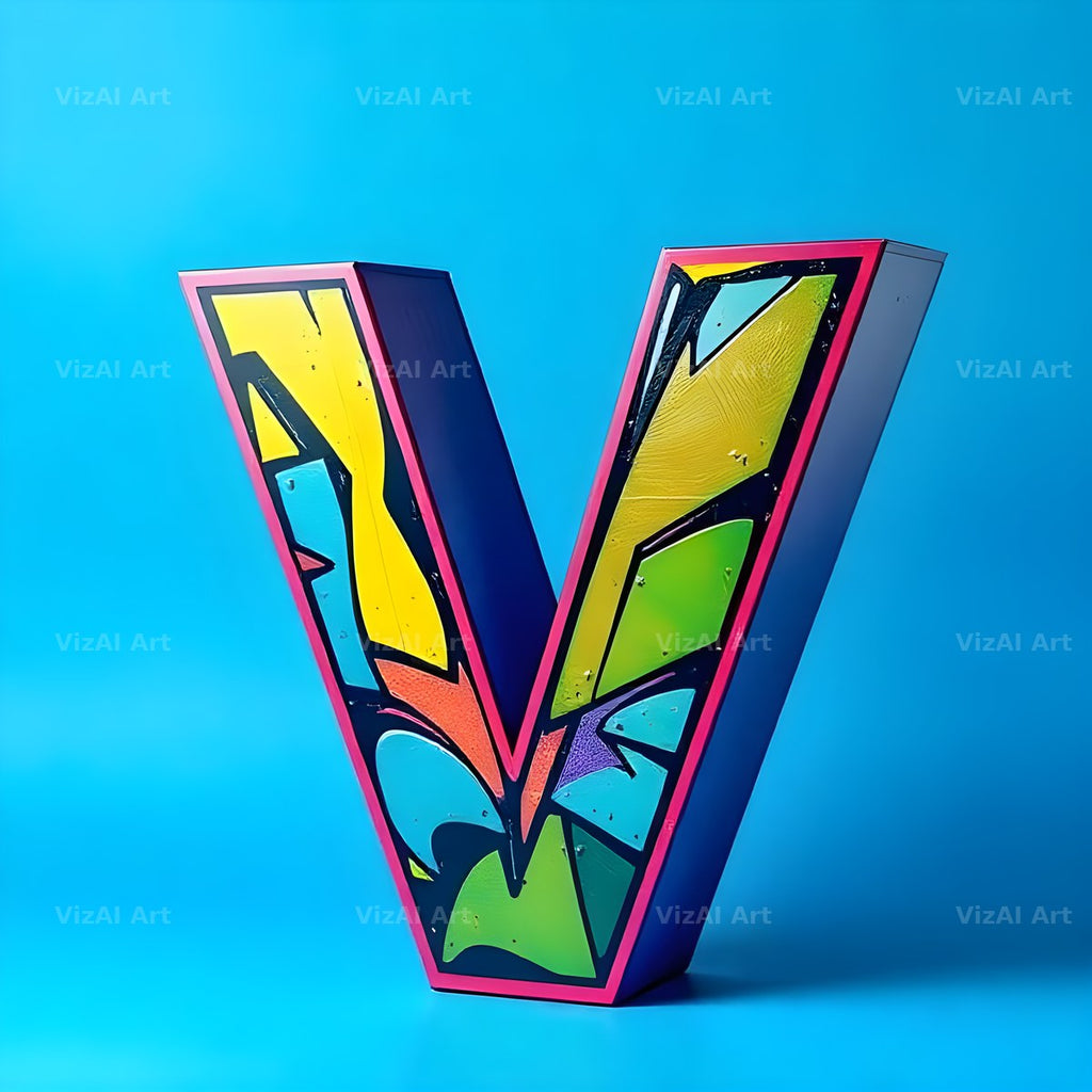 Street Graffiti Tag alphabet letter V