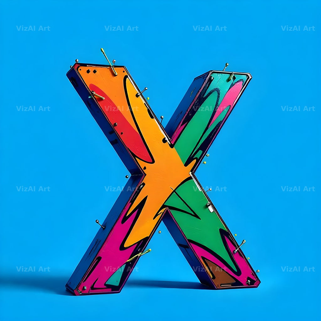 Street Graffiti Tag alphabet letter X