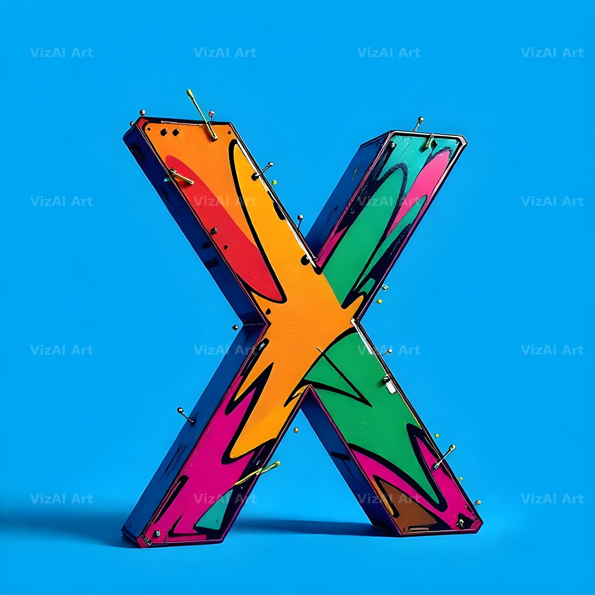 Street Graffiti Tag alphabet letter X