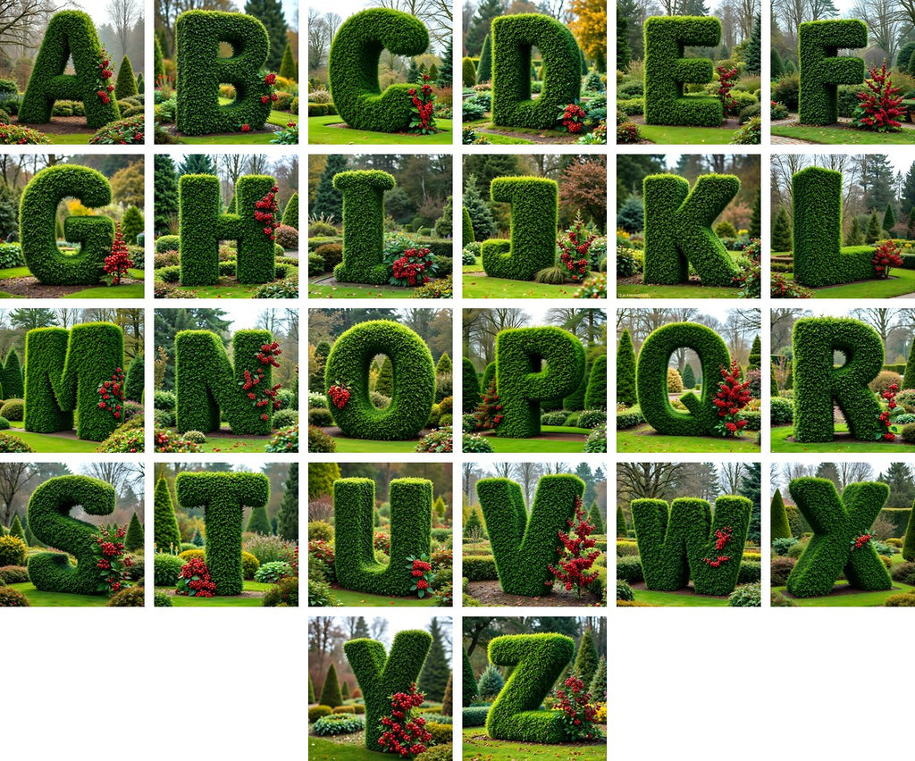 Topiary Hedge alphabet — all 26 letters