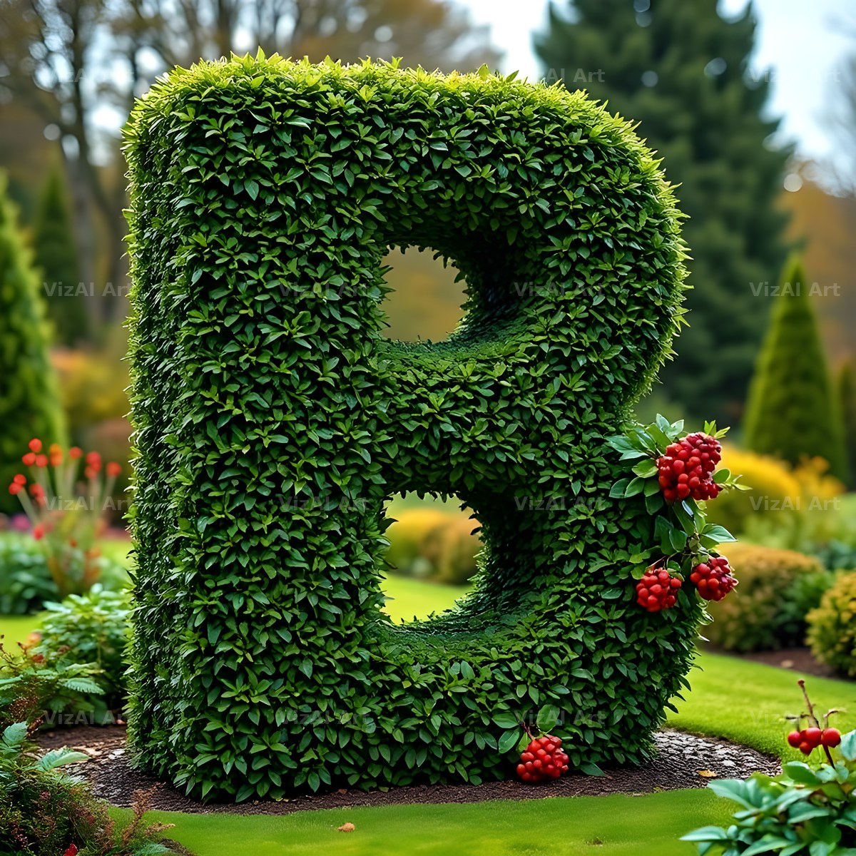 Topiary Hedge alphabet letter B