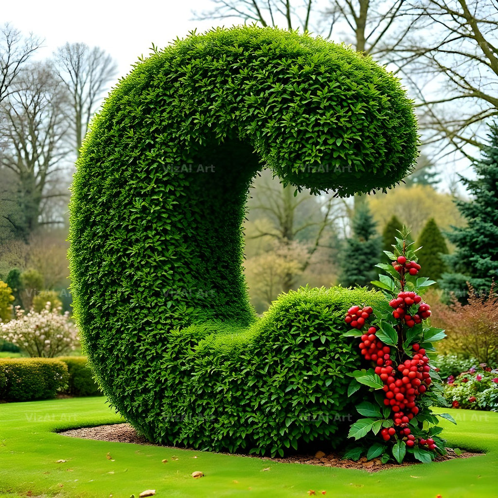 Topiary Hedge alphabet letter C