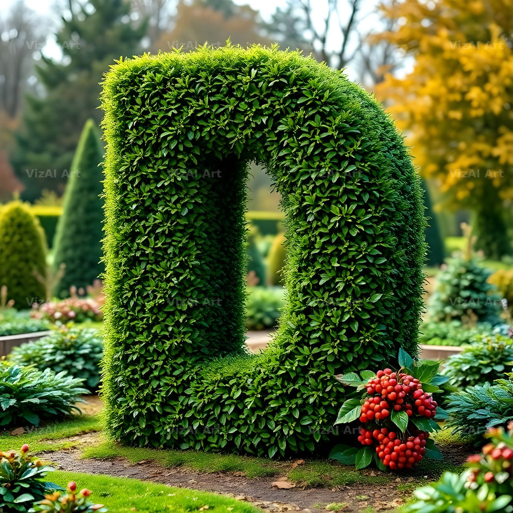Topiary Hedge alphabet letter D