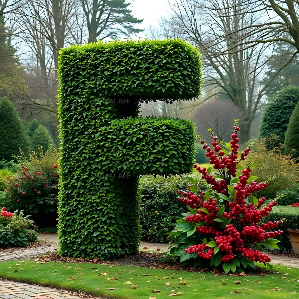 Topiary Hedge alphabet letter F
