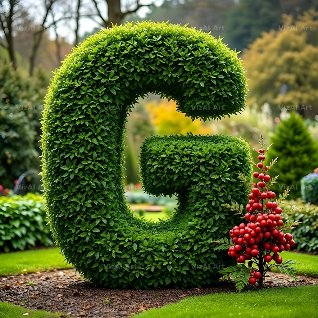 Topiary Hedge alphabet letter G