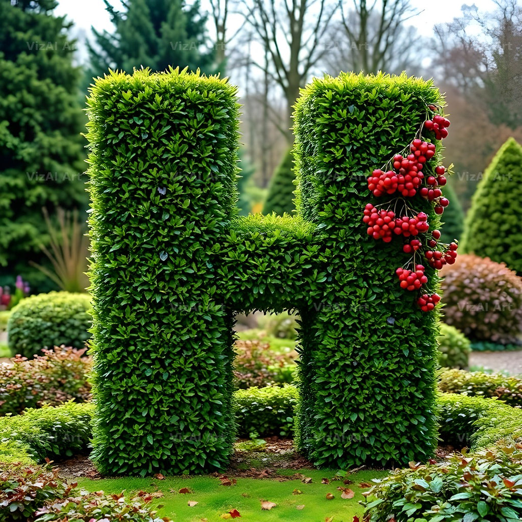 Topiary Hedge alphabet letter H