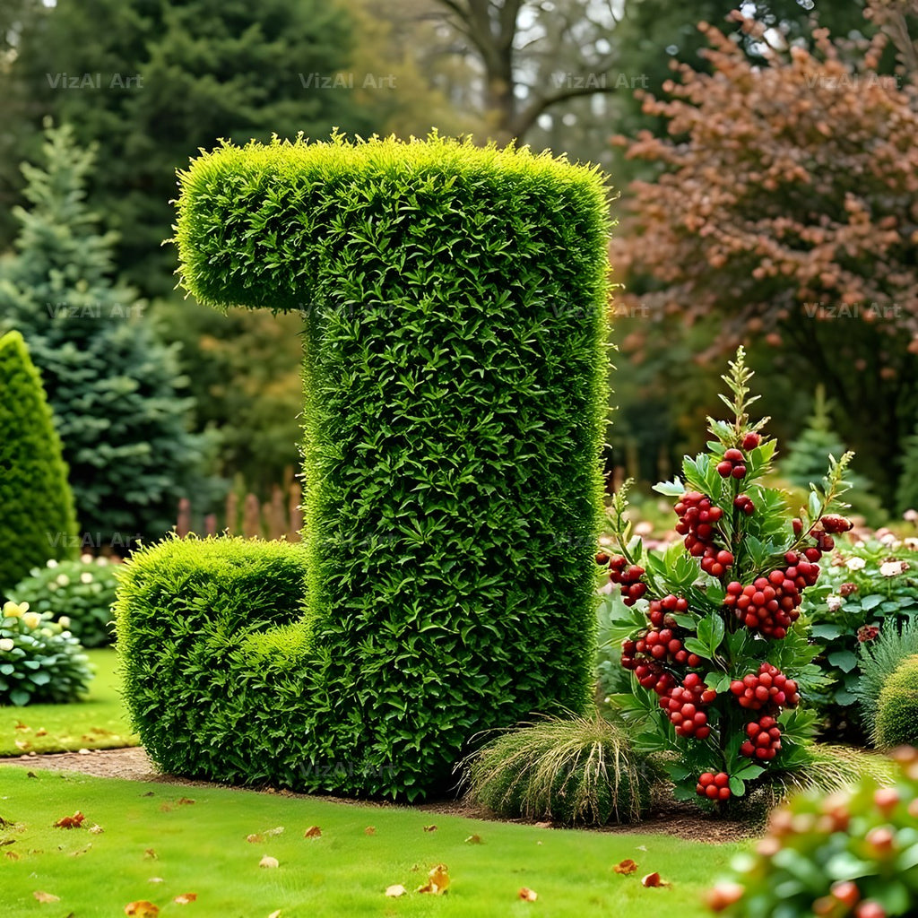 Topiary Hedge alphabet letter J