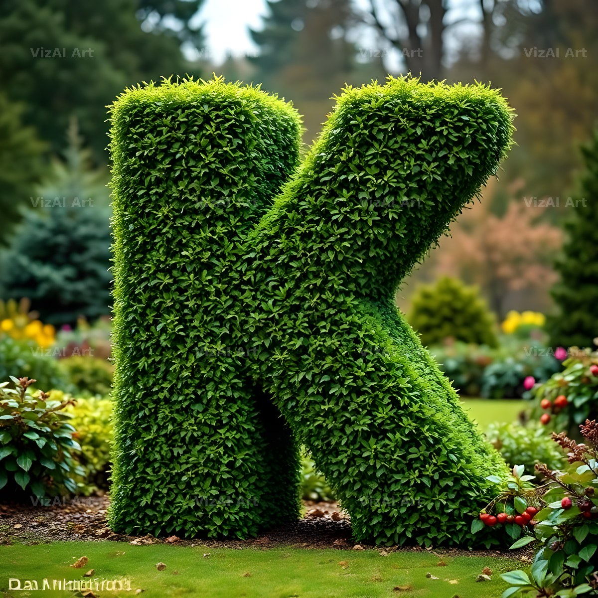 Topiary Hedge alphabet letter K