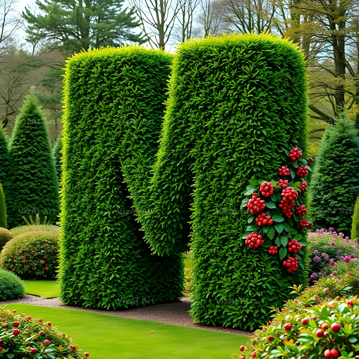 Topiary Hedge alphabet letter M