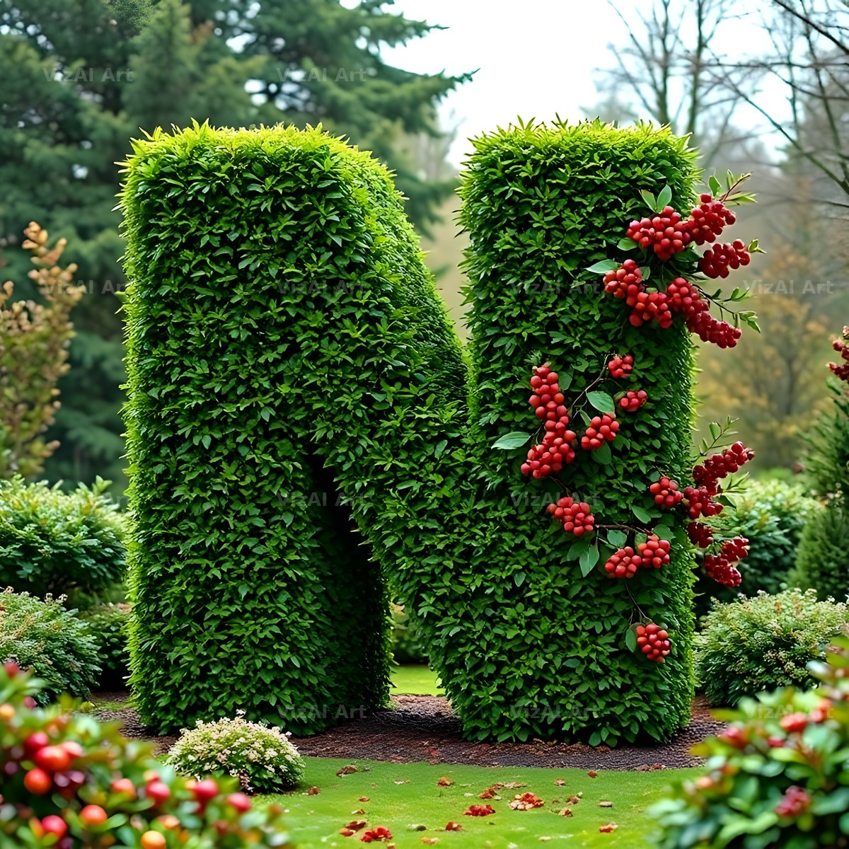 Topiary Hedge alphabet letter N