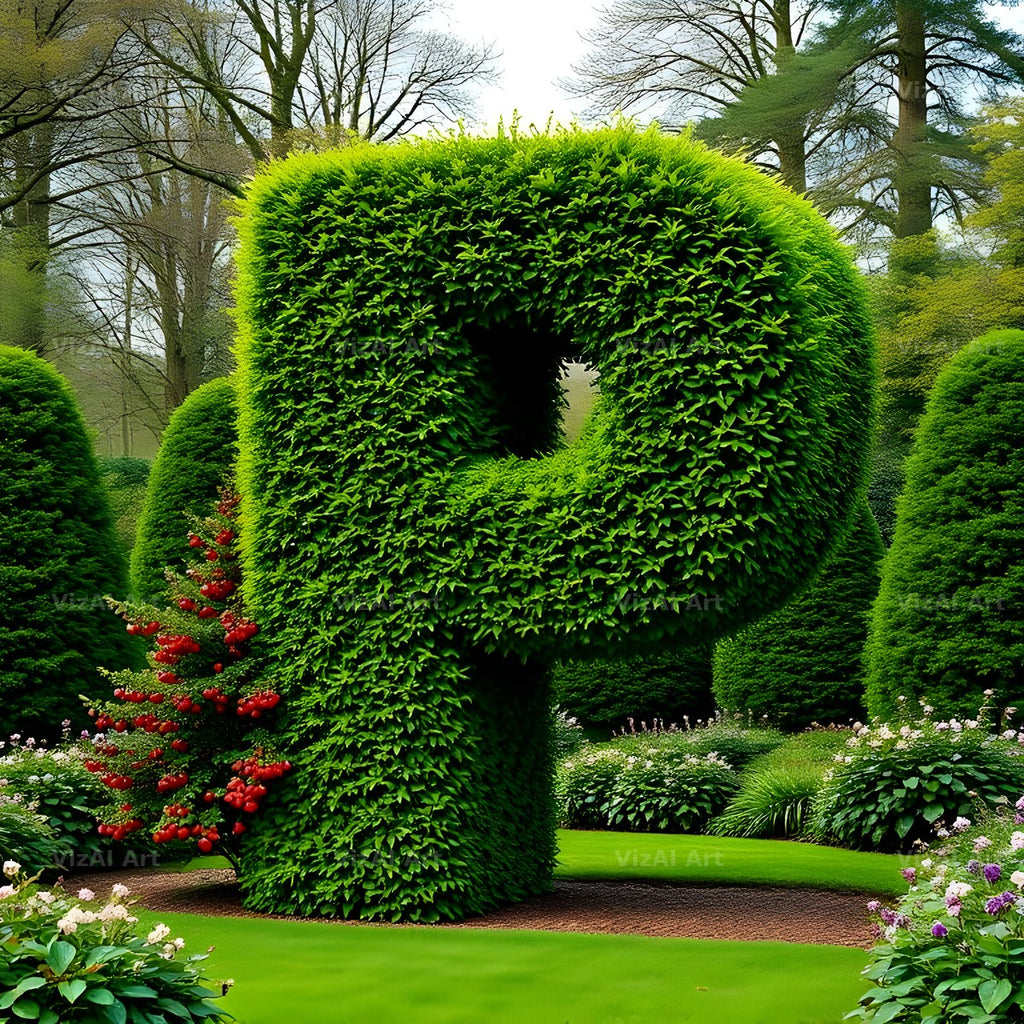 Topiary Hedge alphabet letter P