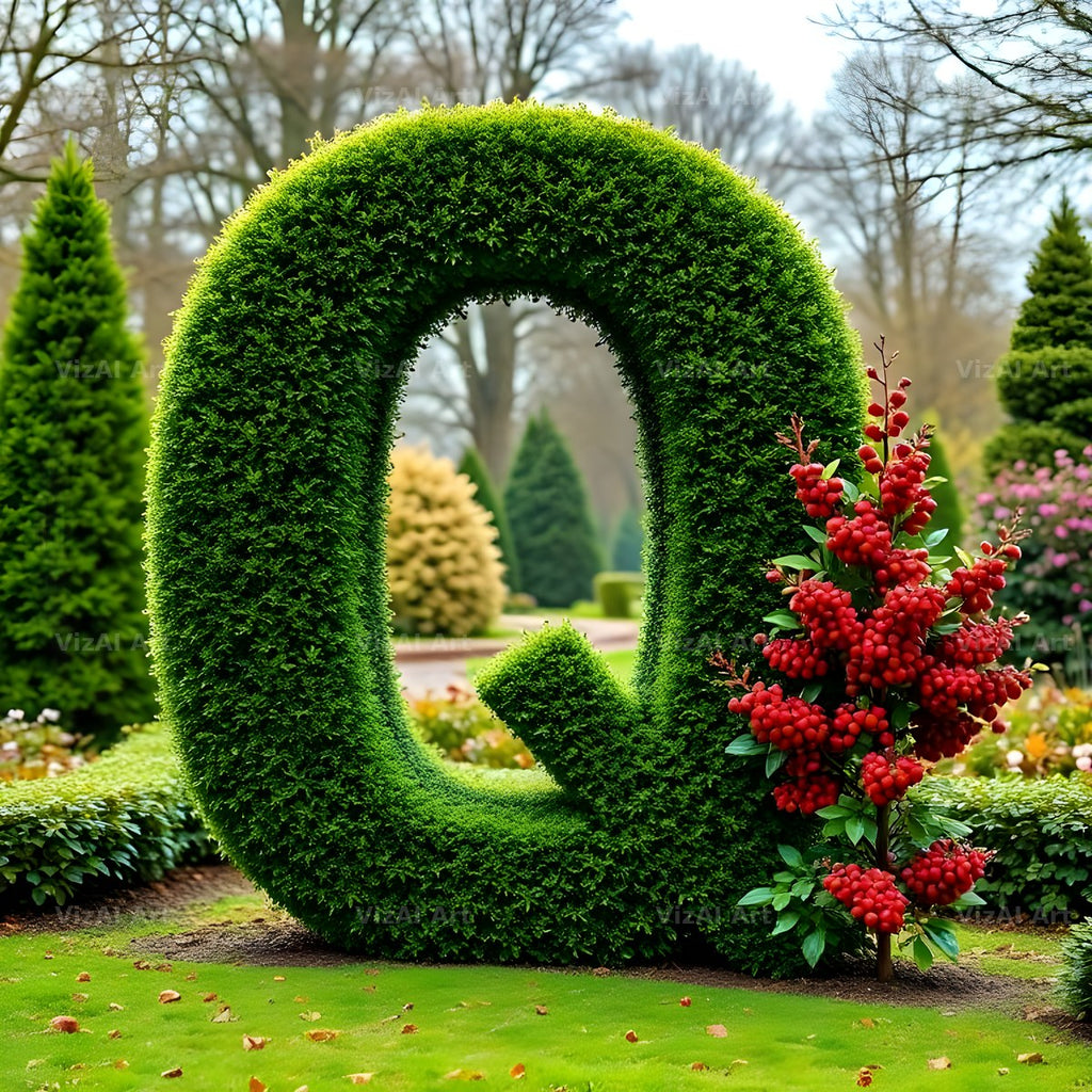 Topiary Hedge alphabet letter Q