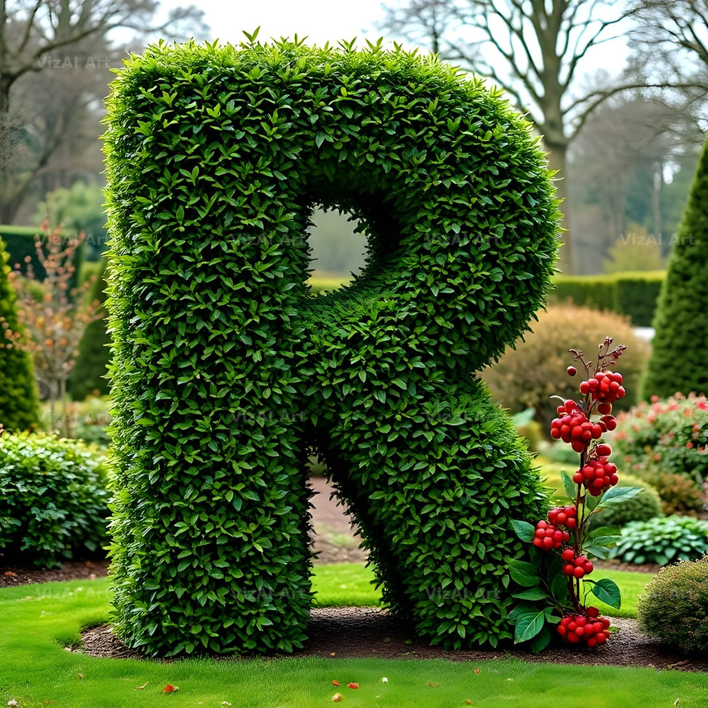 Topiary Hedge alphabet letter R