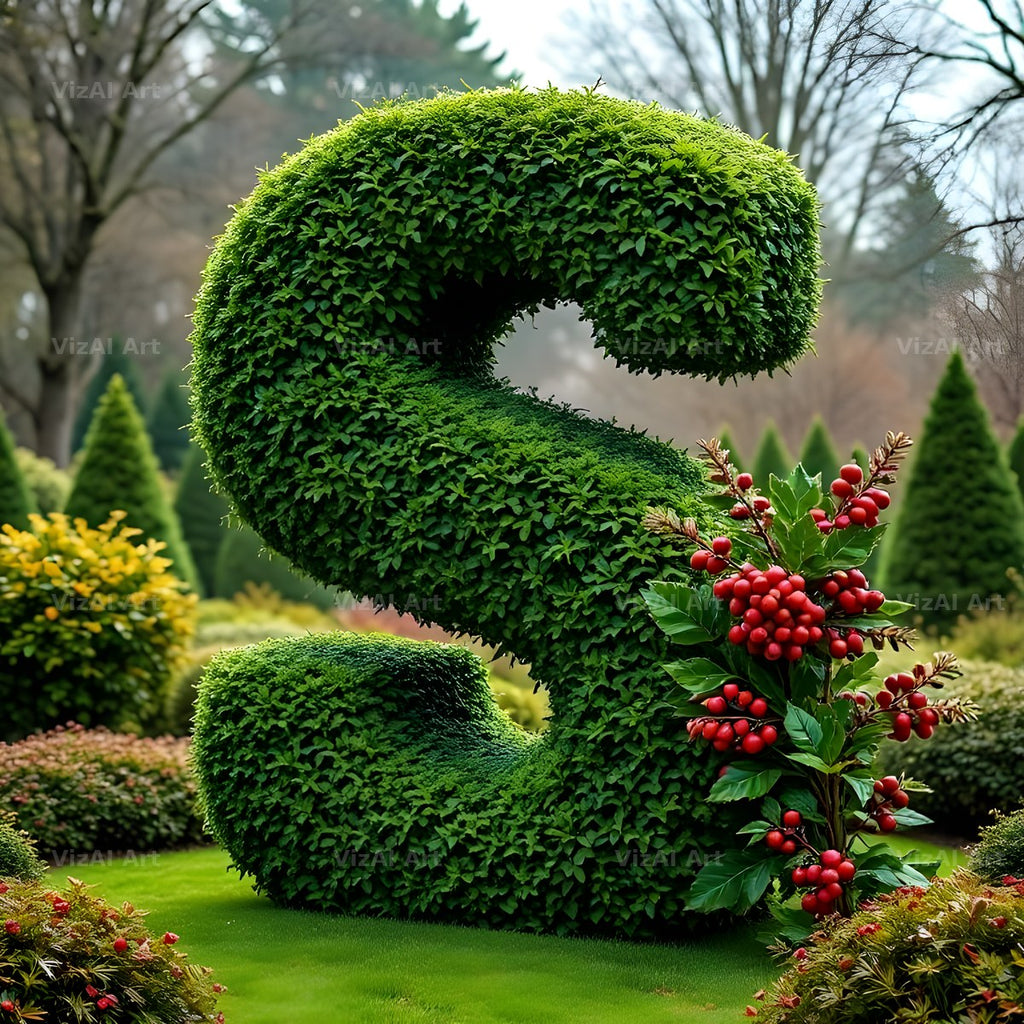 Topiary Hedge alphabet letter S
