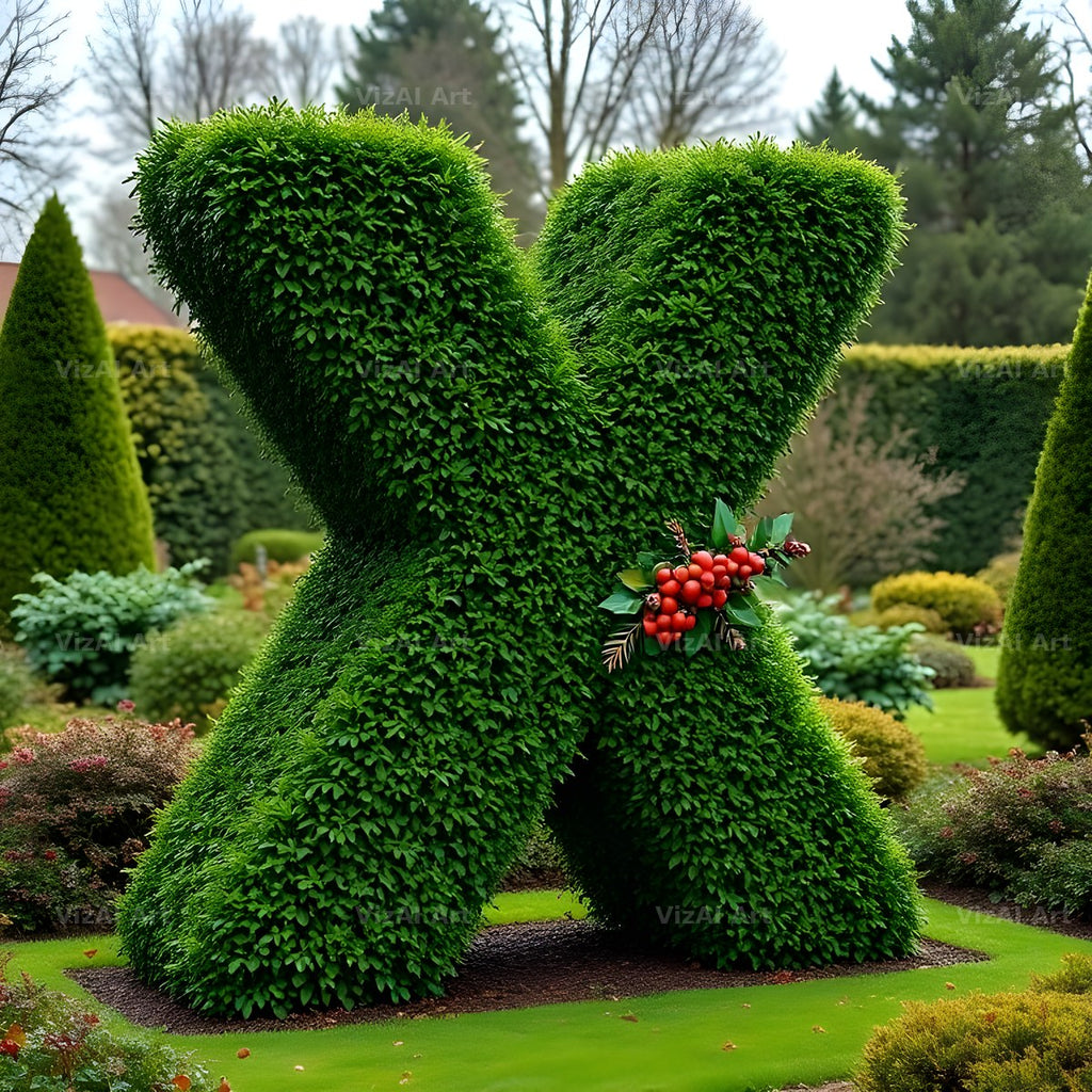 Topiary Hedge alphabet letter X