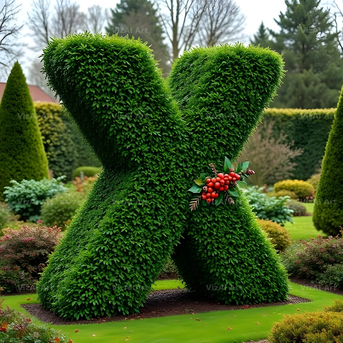 Topiary Hedge alphabet letter X
