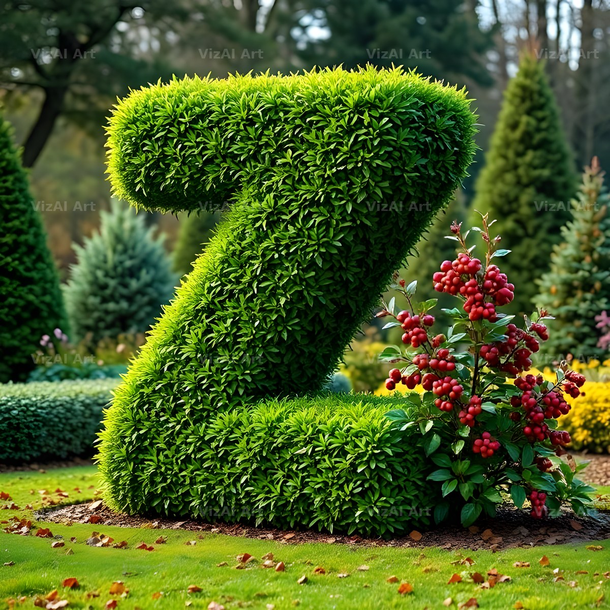 Topiary Hedge alphabet letter Z