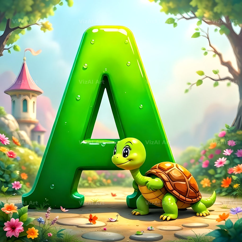 Turtle Meadow Tale alphabet letter A