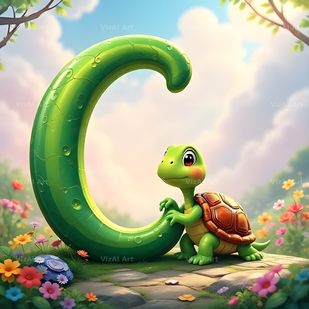 Turtle Meadow Tale alphabet letter C