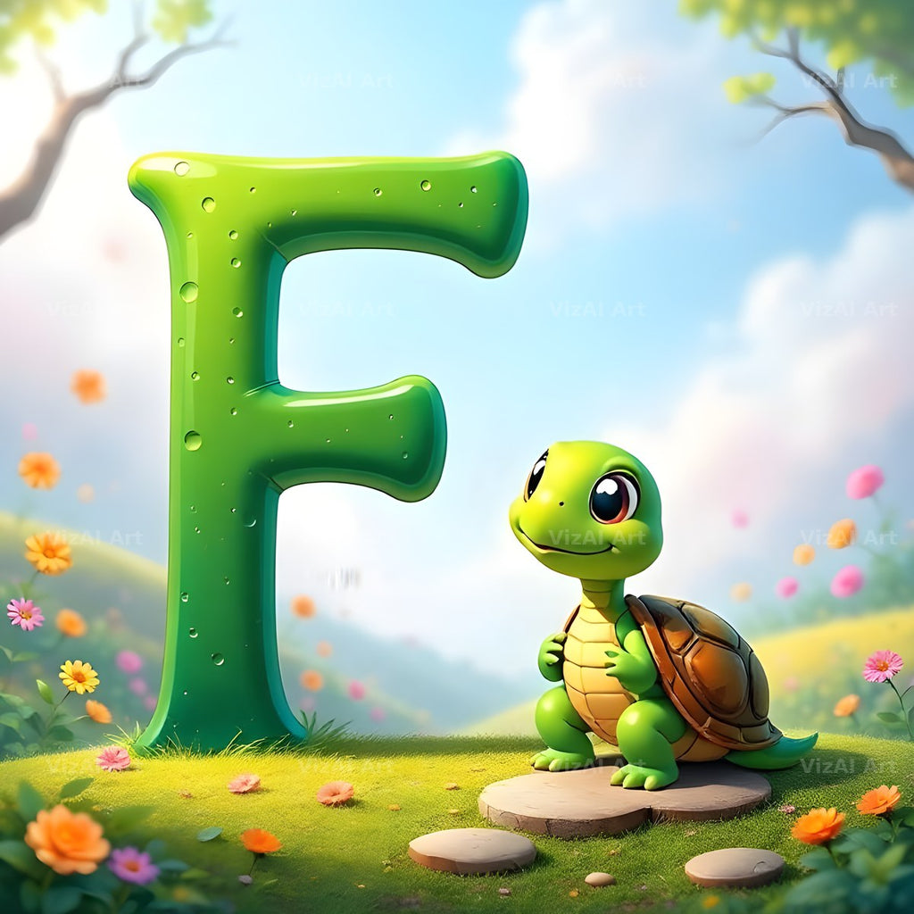 Turtle Meadow Tale alphabet letter F