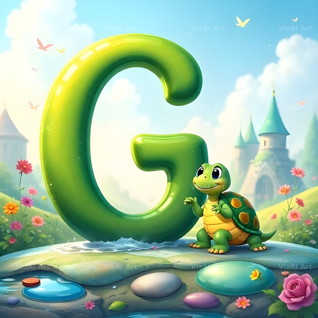 Turtle Meadow Tale alphabet letter G
