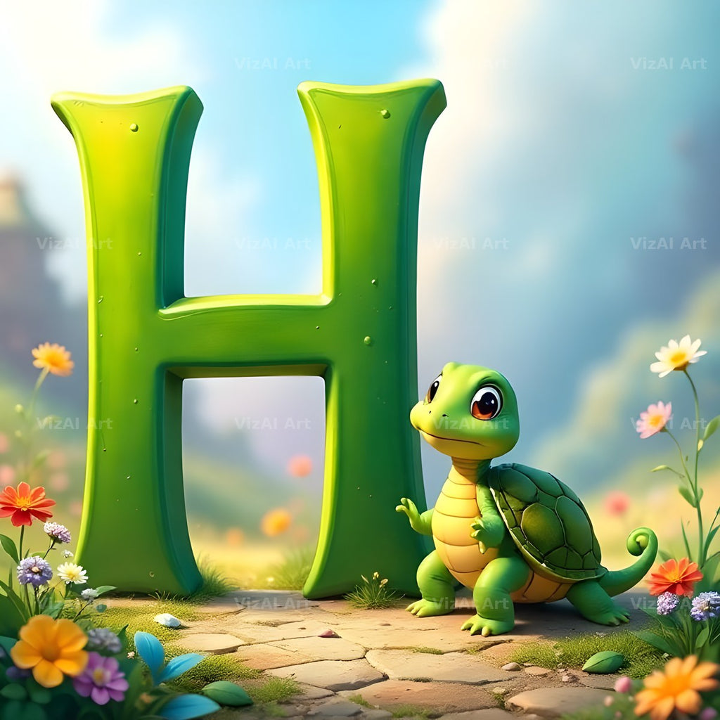 Turtle Meadow Tale alphabet letter H