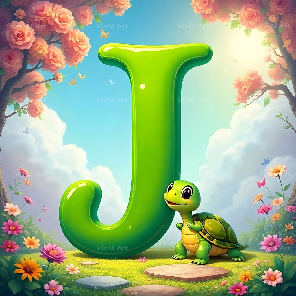 Turtle Meadow Tale alphabet letter J
