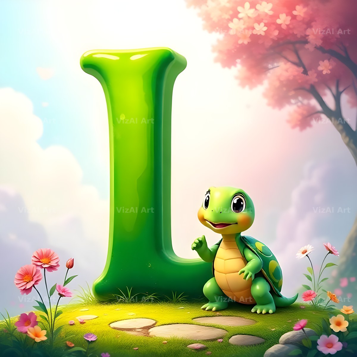 Turtle Meadow Tale alphabet letter L