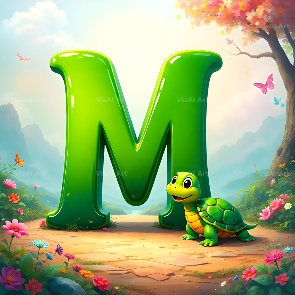 Turtle Meadow Tale alphabet letter M