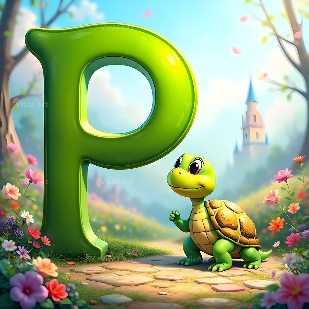 Turtle Meadow Tale alphabet letter P