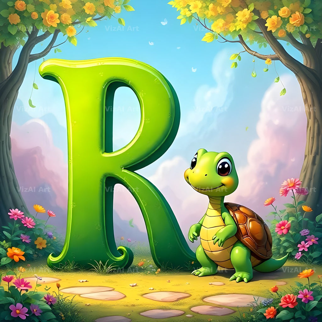 Turtle Meadow Tale alphabet letter R