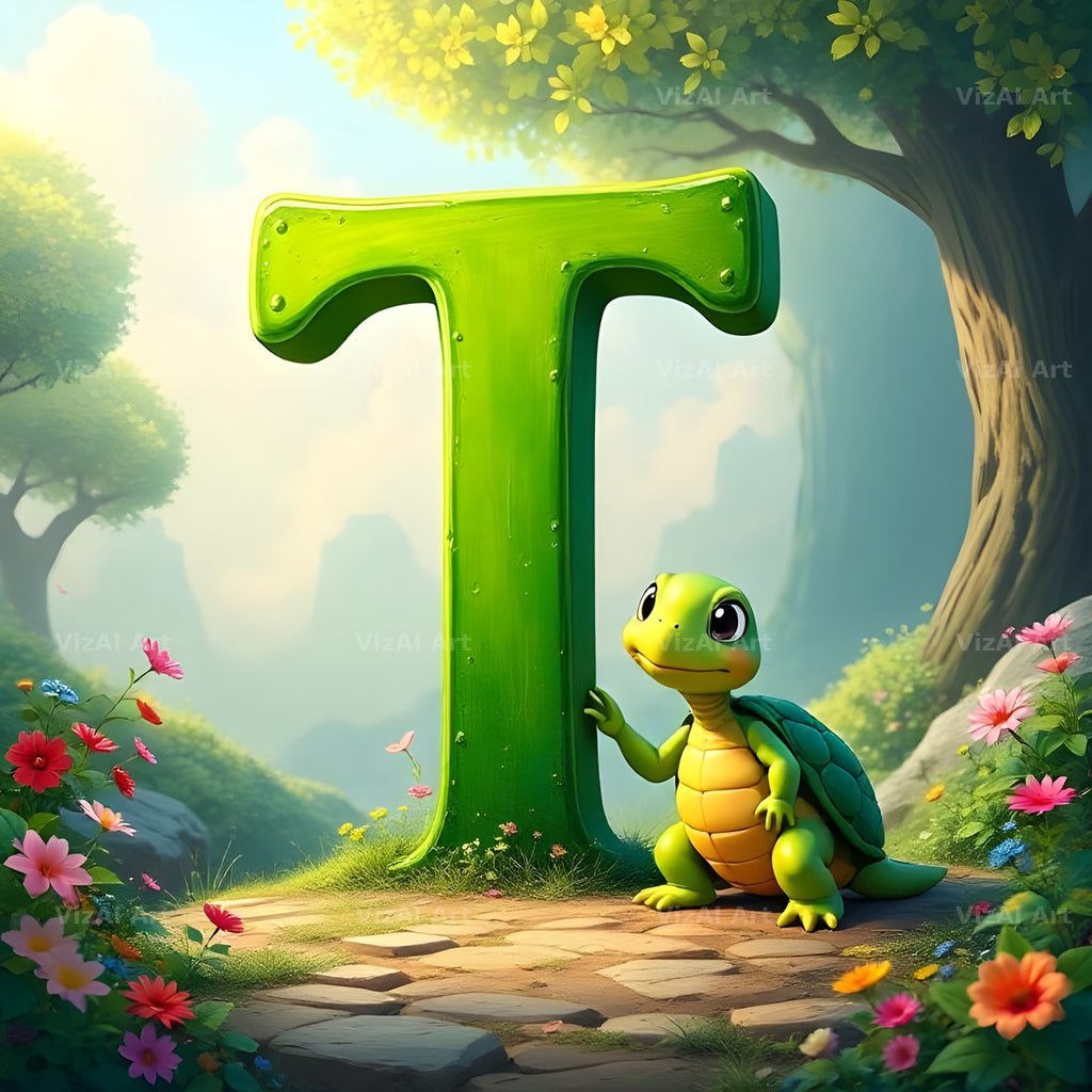 Turtle Meadow Tale alphabet letter T