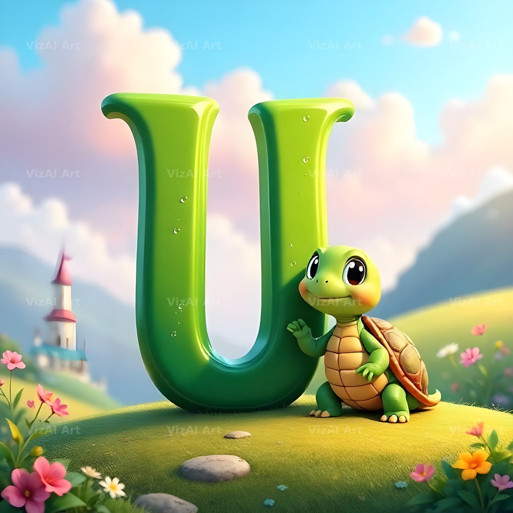 Turtle Meadow Tale alphabet letter U