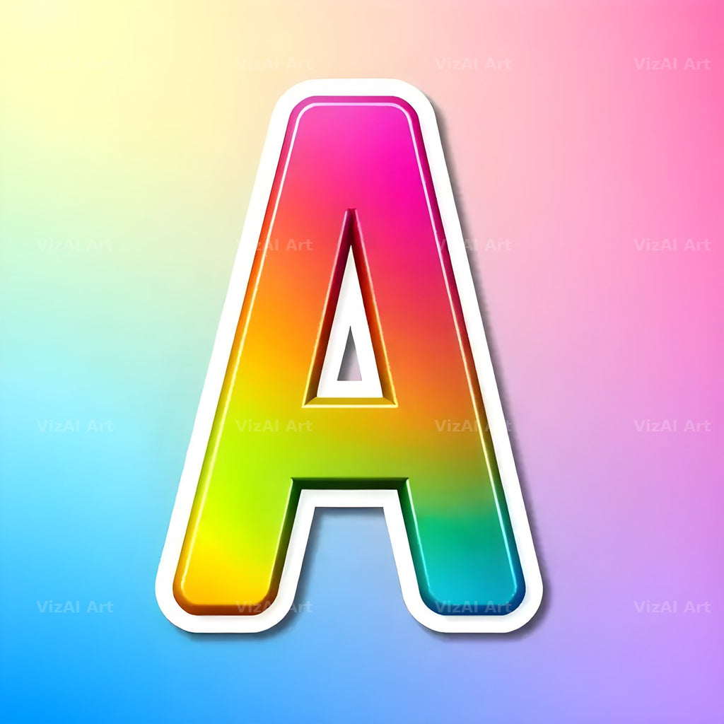 Sticker Rainbow Pop alphabet letter A
