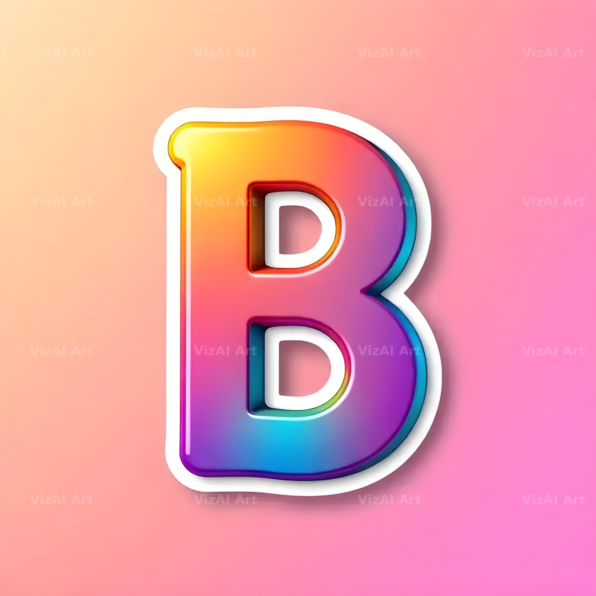 Sticker Rainbow Pop alphabet letter B
