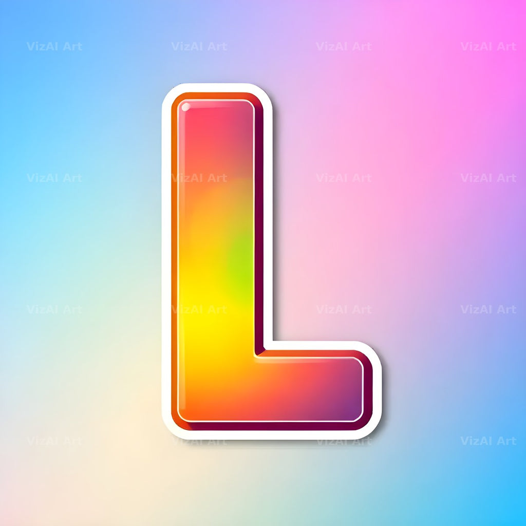 Sticker Rainbow Pop alphabet letter L