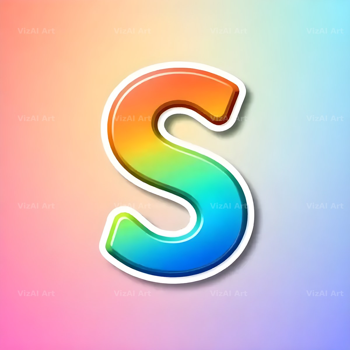 Sticker Rainbow Pop alphabet letter S