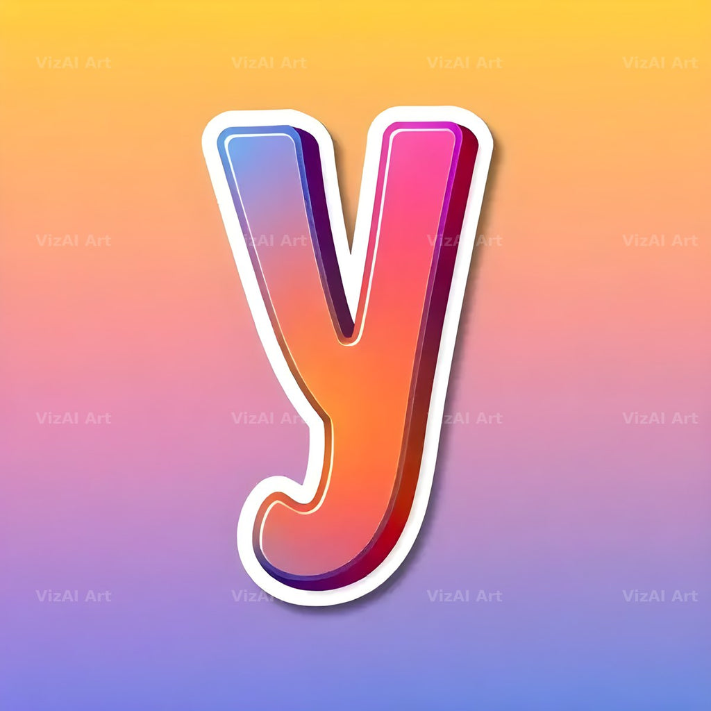 Sticker Rainbow Pop alphabet letter Y