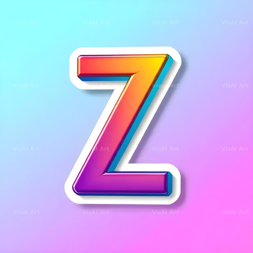Sticker Rainbow Pop alphabet letter Z