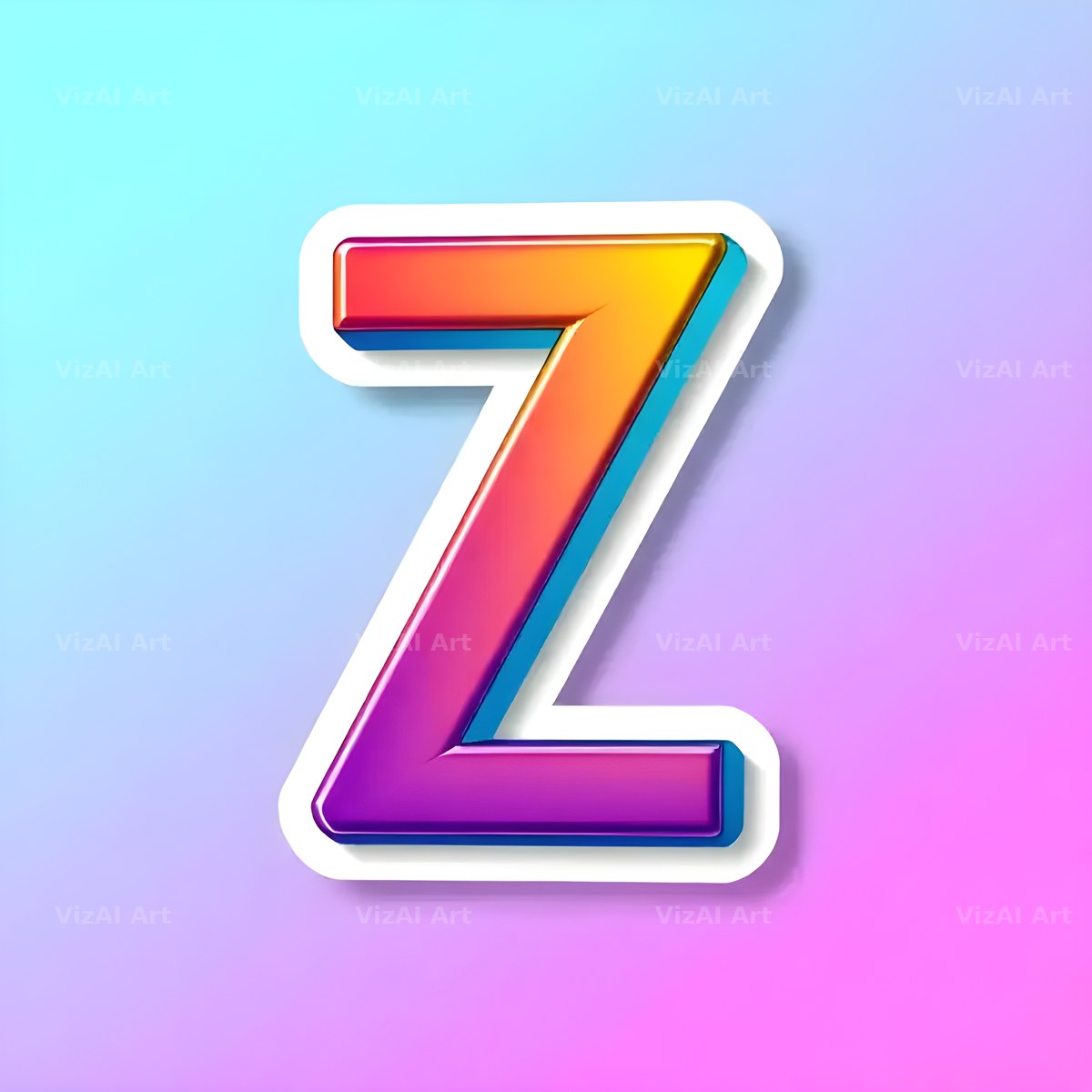 Sticker Rainbow Pop alphabet letter Z