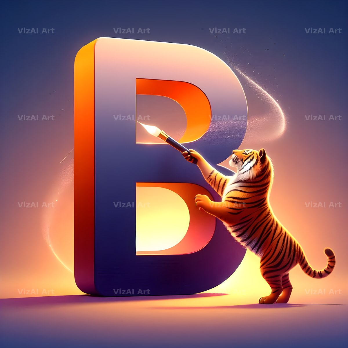 Tiger Stripe Companion alphabet letter B
