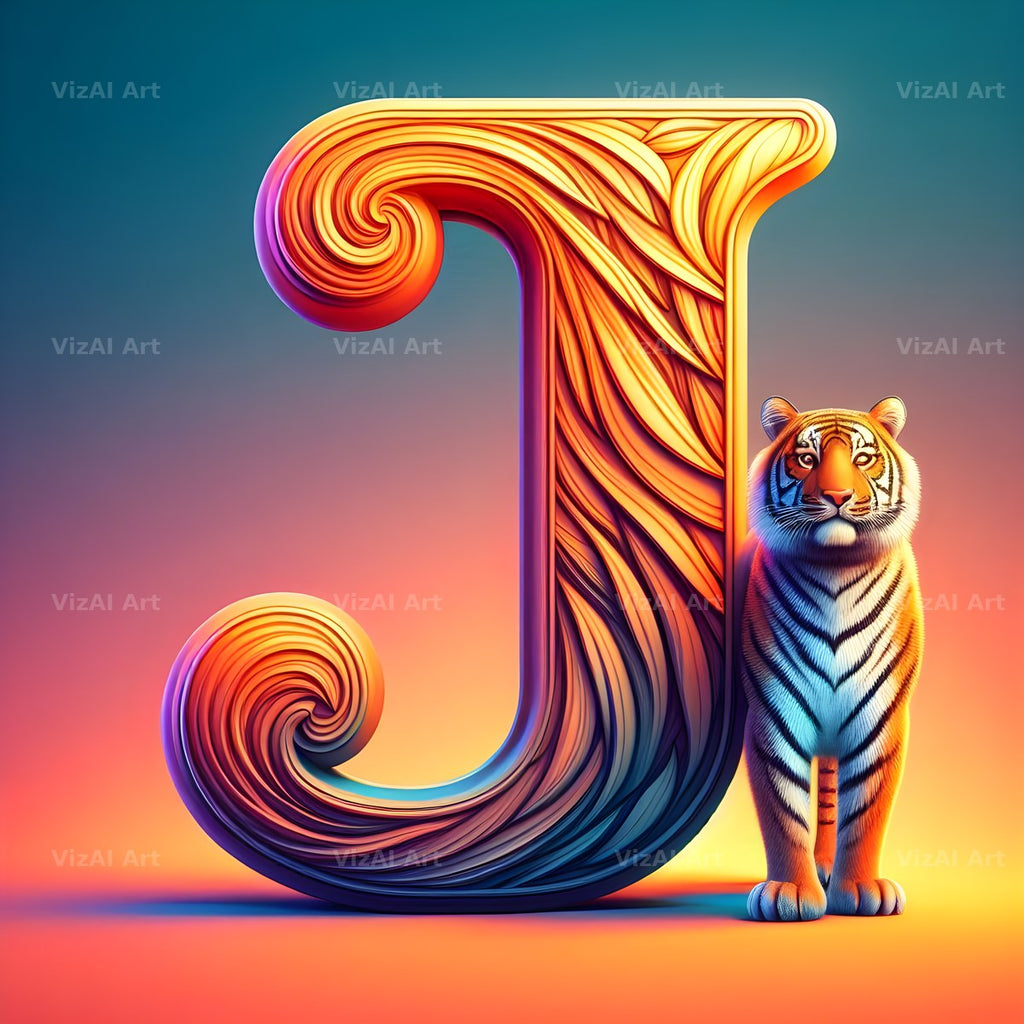 Tiger Stripe Companion alphabet letter J