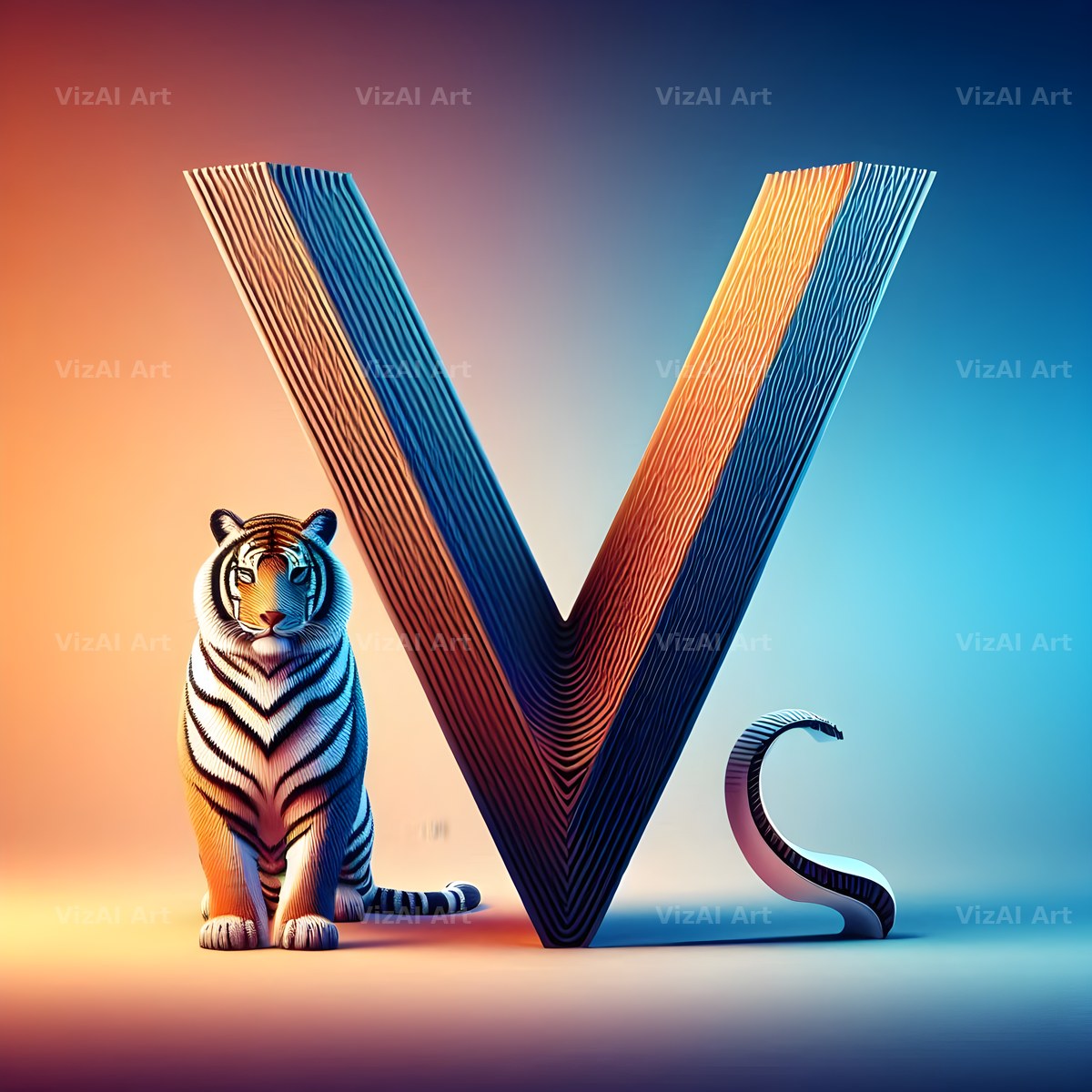 Tiger Stripe Companion alphabet letter V