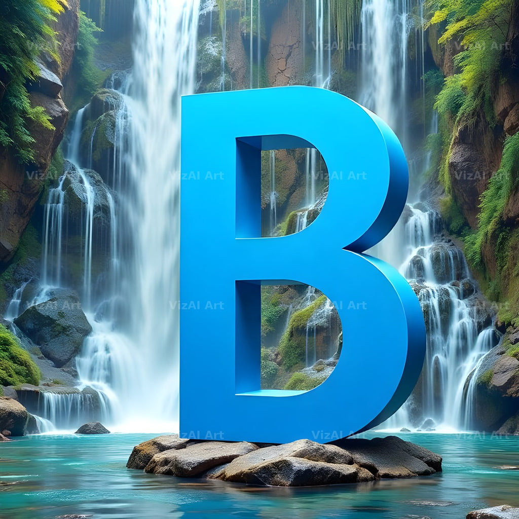 Tropical Waterfall alphabet letter B
