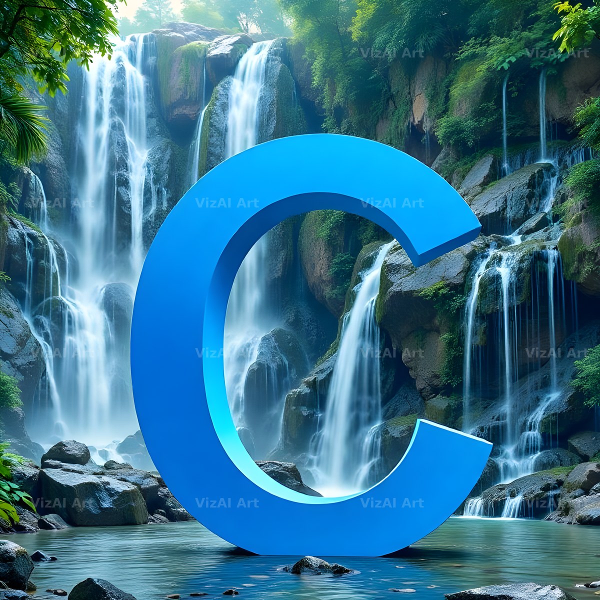 Tropical Waterfall alphabet letter C