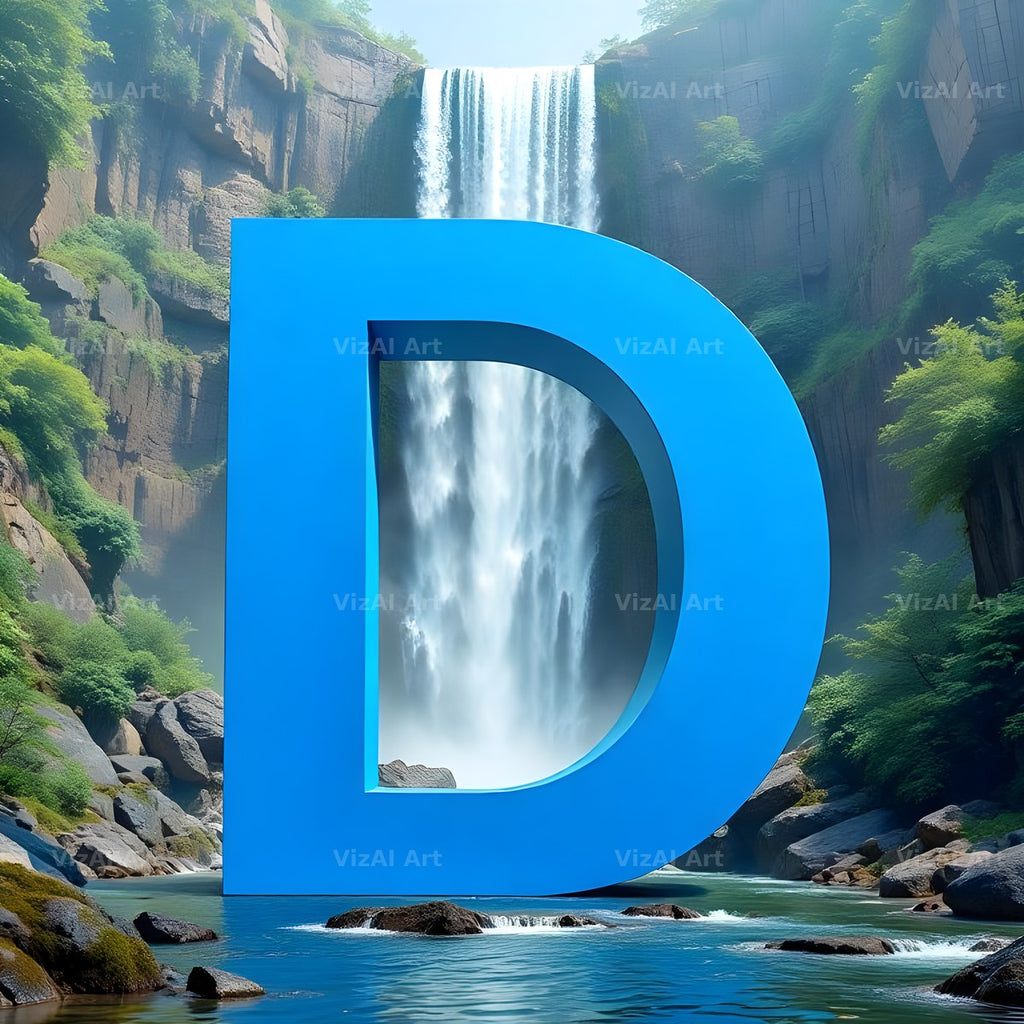 Tropical Waterfall alphabet letter D